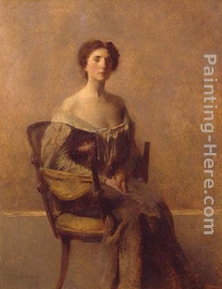 Thomas Wilmer Dewing Woman in Purple and Green